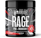 Warrior Rage Pre Workout Powder 392g 45 Servings Savage Strawberry 300mg