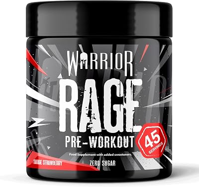 Warrior Rage Pre Workout Powder 392g 45 Servings Savage Strawberry 300mg