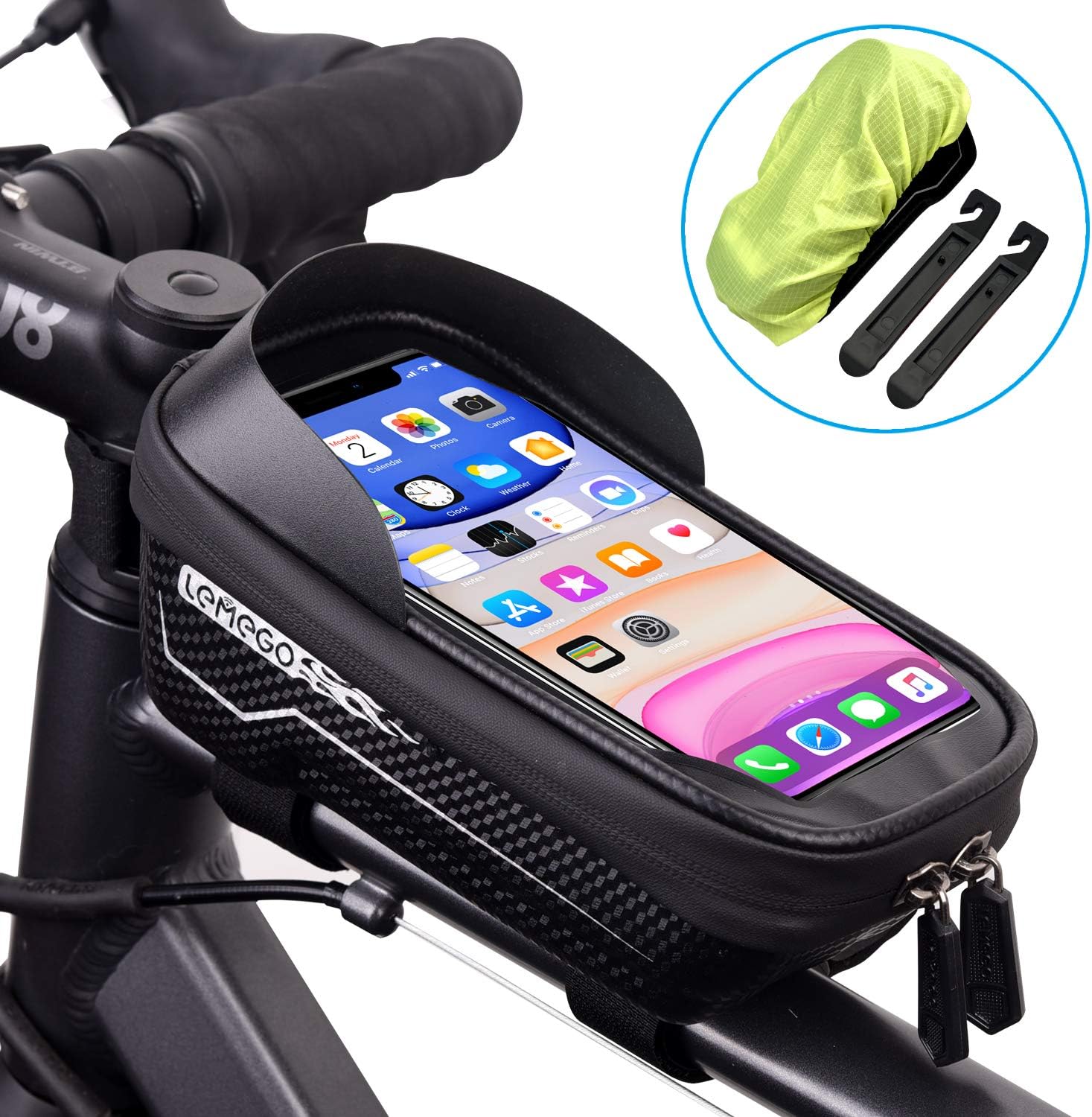 LEMEGO Bicycle Frame Bag Super Waterproof Bicycle Bag Large Capacity