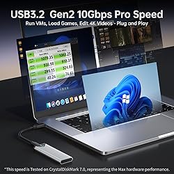 SSK M.2 NVME SATA SSD Enclosure Adapter, USB 3.2