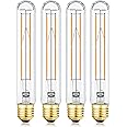 4 Pack T10 LED Bulb 8W Dimmable E26 Base Tubular Light Bulb 2700K Warm White 75W Equivalent 800lm 7.3in Bulb for Rustic Pendant, Wall scones Tube Light Bulbs Desk Lamp Vintage Edison Long Light Bulbs