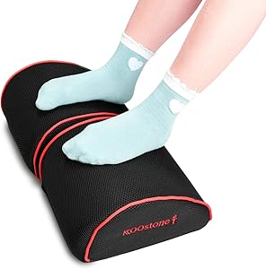 Foot Rest, Under Desk Footrest, Koostone Desk Footrest for Office and Home Working, Foot Stool with Non-Slip Bottom, Washable Mesh Cover, 5.5 Inches Tall, Two-Part Combination