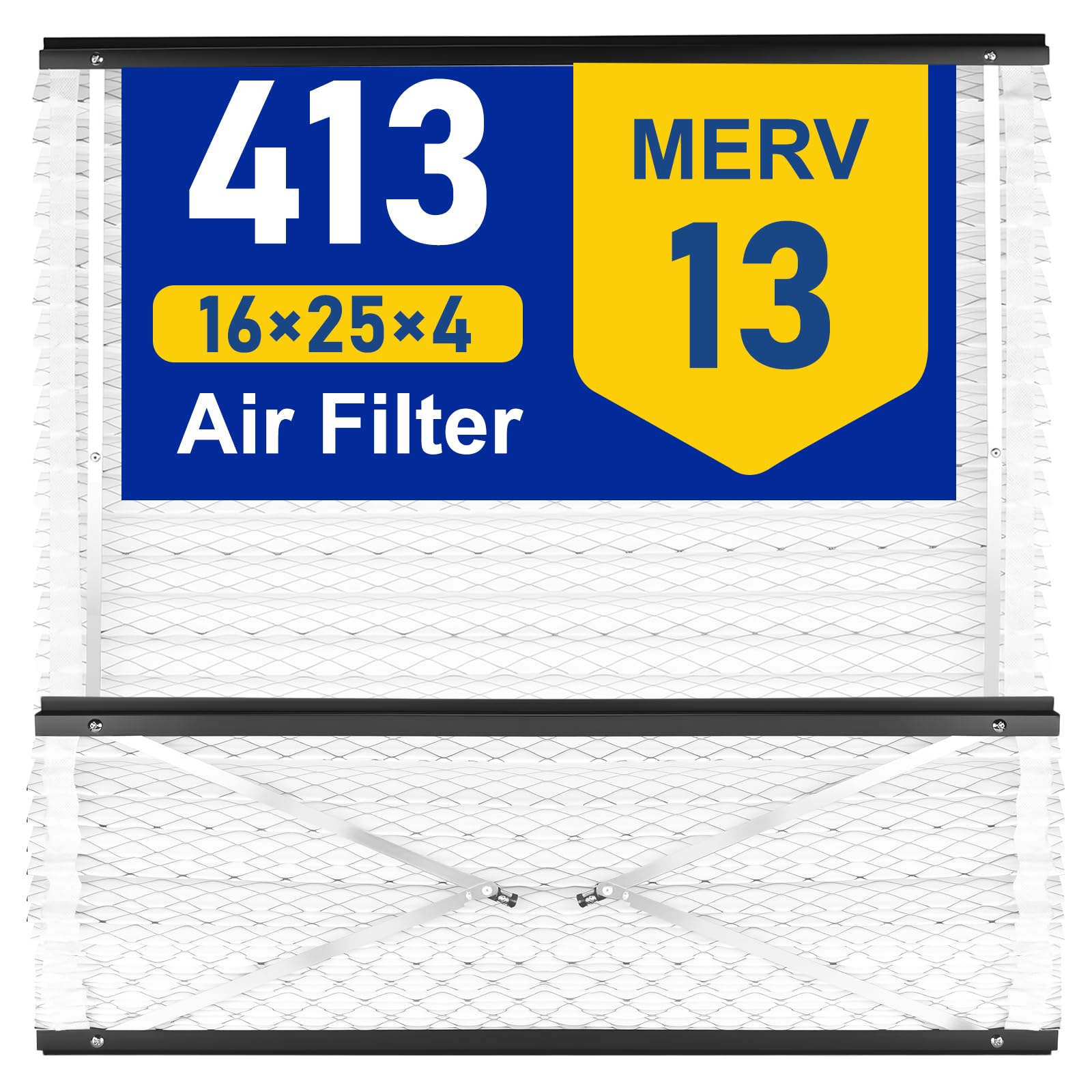 Photo 1 of 2Pack 413 Replacement Filter Compatible with Aprilaire Size: 16x25x4 MERV 13 Whole House Air Purifiers model:1410, 1610, 2410, 2416, 3410, 4400.Not fit for 1413 Upgrade Kit(Model 2140 or 2400)
