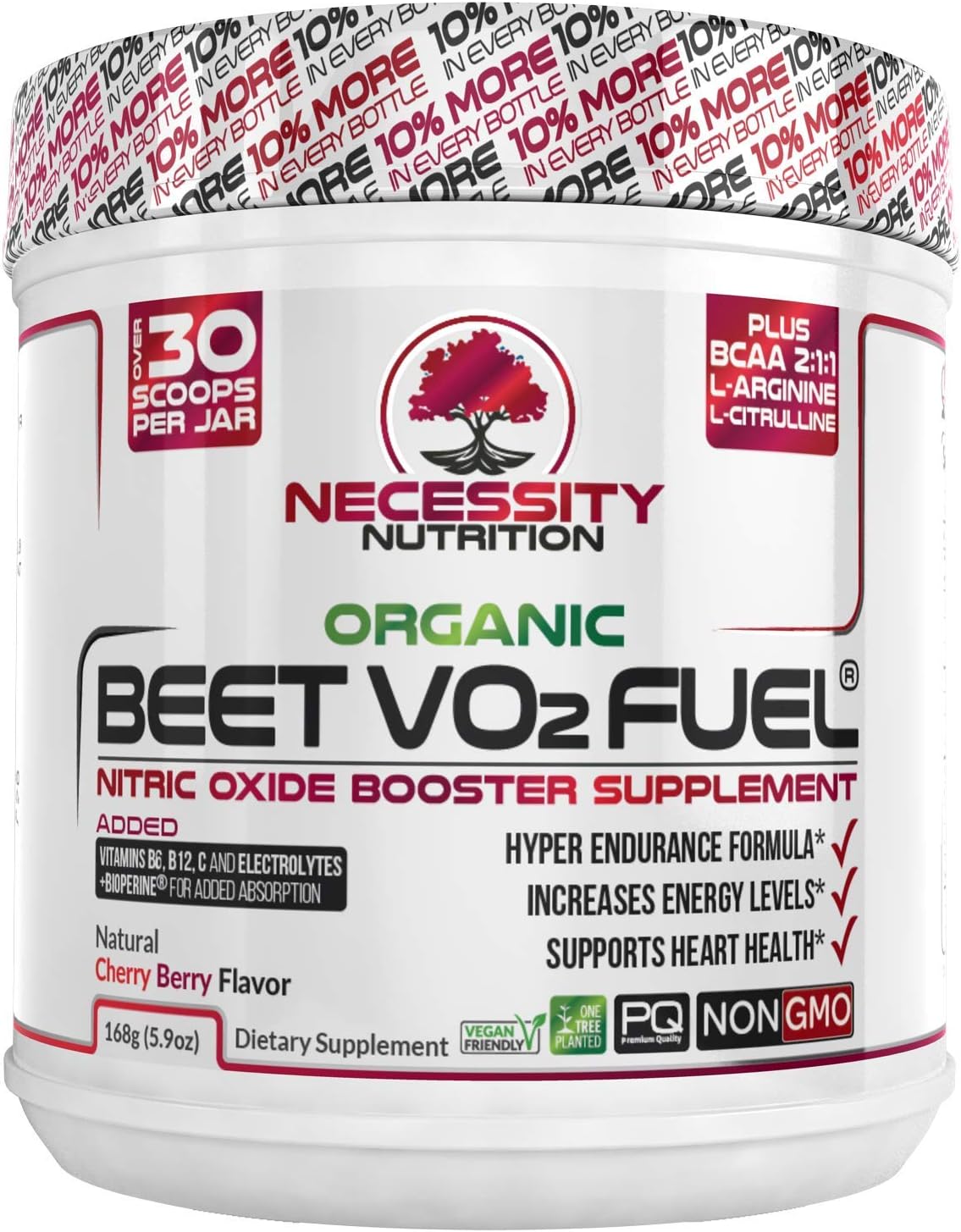 Organic Beet Root Powder V02 Fuel and BCAA Amino Acids 15.4 Servings