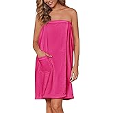 Ekouaer Women's Towel Wrap Soft Lightweight Shower Wrap Absorbent Spa Body Wrap Bath Robe with Velcro S-L