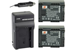DSTE 2PCS BP-808 Battery and Charger Kit Compatible Canon FS406 HFM400 HF100 M300 S100 S200 FS36 FS37 HF200 HFS11 HF100 HF20 