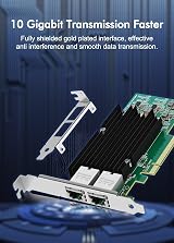 NICGIGA 10Gb Dual LAN Base-T PCIe Network Card Intel X540 RJ45 Ports Win Linux view 2