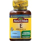 Nature Made Vitamin E 450 mg (1000 IU) dl-Alpha Softgels, 60 Count for Antioxidant Support (Packaging May Vary)