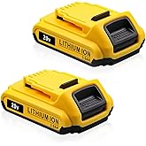 Simple Plus+ DCB203-2 3Ah 2Pack 20V Battery Replace for Dewalt 20V MAX Battery 20Volt Lithium-ion Battery DCB200 DCB201 DCB205 DCV580 DCB180 Compatible with Dewalt 20V Cordless Tools