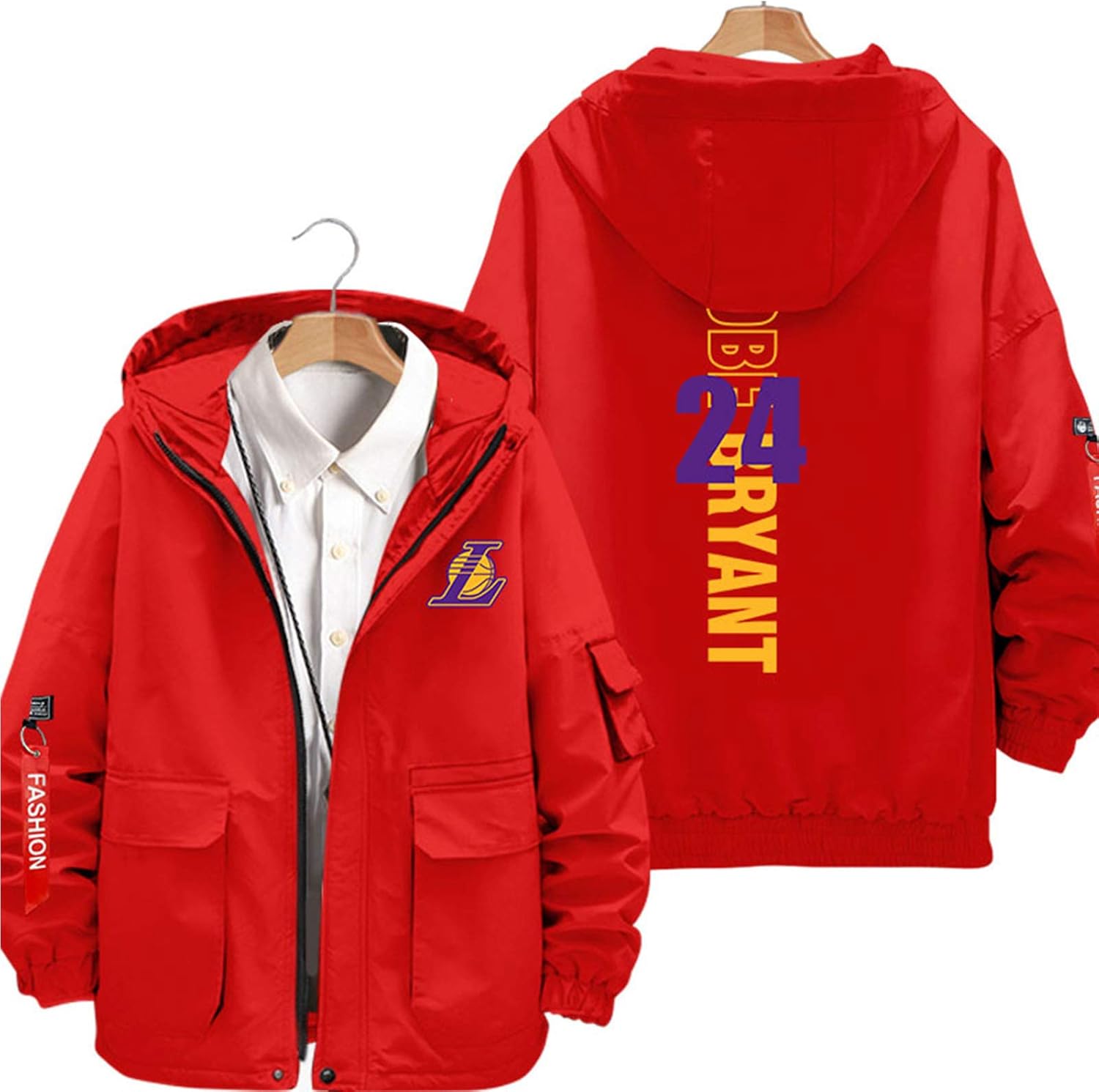 Bryant 24 Lakers Basketball Jacket, Basketball Uniform Hooded Jacket