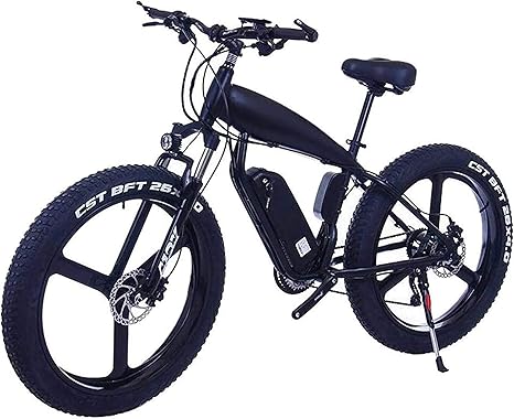 Amazon Co Jp 電動自転車 大人のための電動自転車 26inc脂肪タイヤ48v 10ah Mountain E Bike 大容量のリチウム電池 3乗馬板ディスクブレーキリチウム電池ビーチ巡洋艦 Color 15ah Size Blackb ホーム キッチン