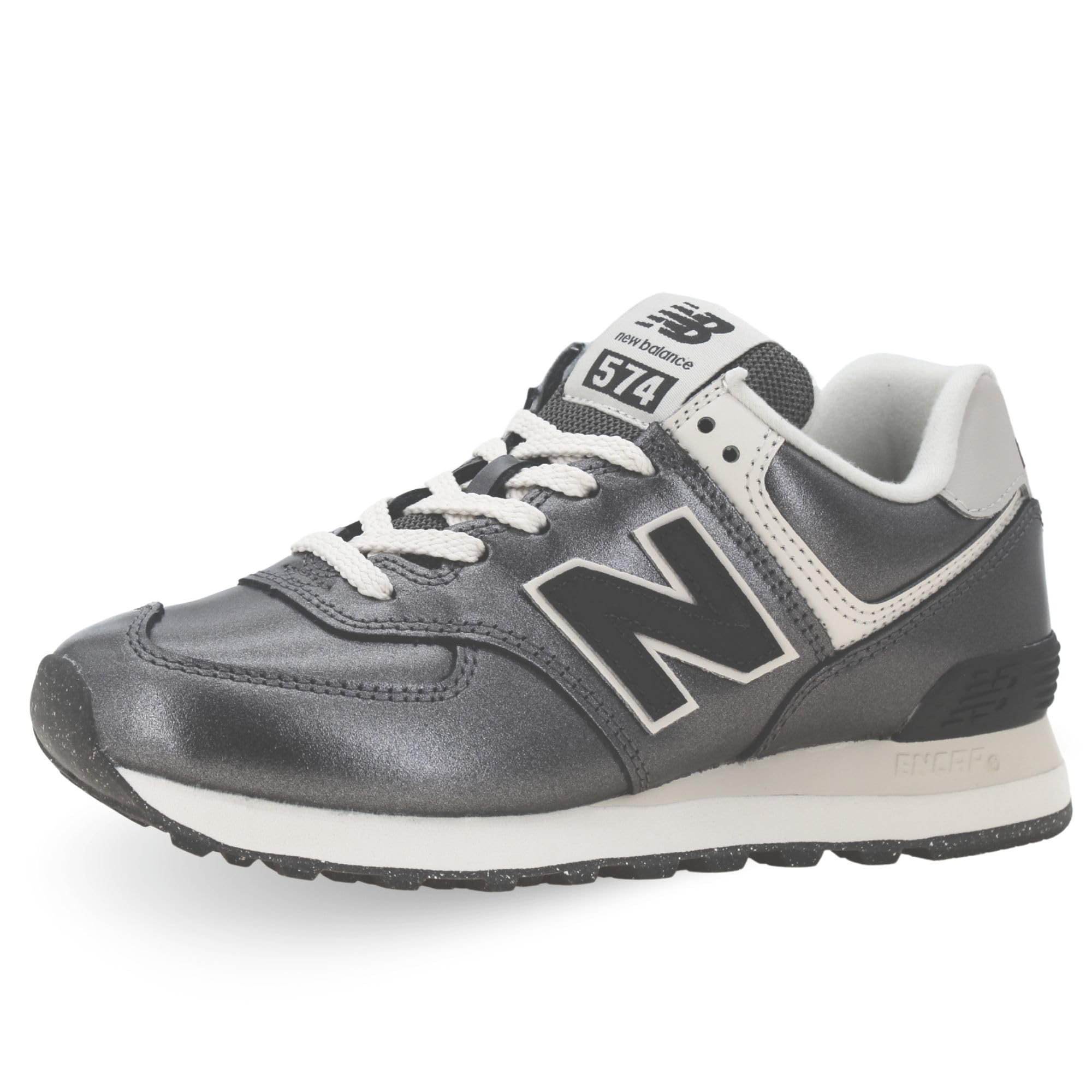 New Balance Women's 574 V2 Sneaker, Metallic Bronze/Black, 6.5 M Image