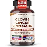 PeakPury Cloves 1440 mg Total 9-in-1 with Ginger &amp; Cinnamon, 150 Capsules | Digestive &amp; Daily Wellness Support with 900 mg Clove 30:1, Ginger 30:1 &amp; Cinnamon 10:1. 50 Full Servings.