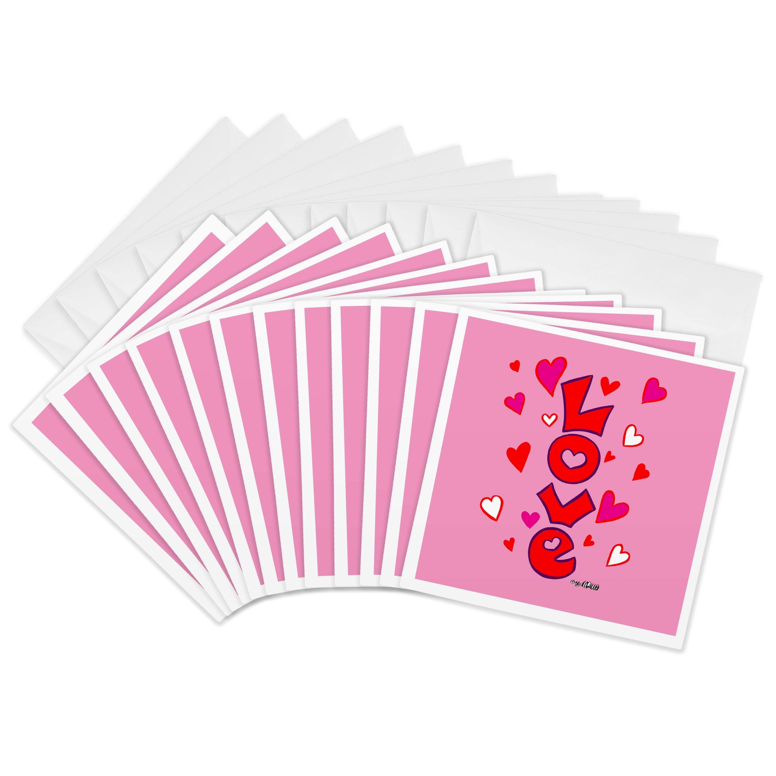 3dRose gc_4885_2 6 x 6-Inch "Love" Greeting Card (Pack of 12)