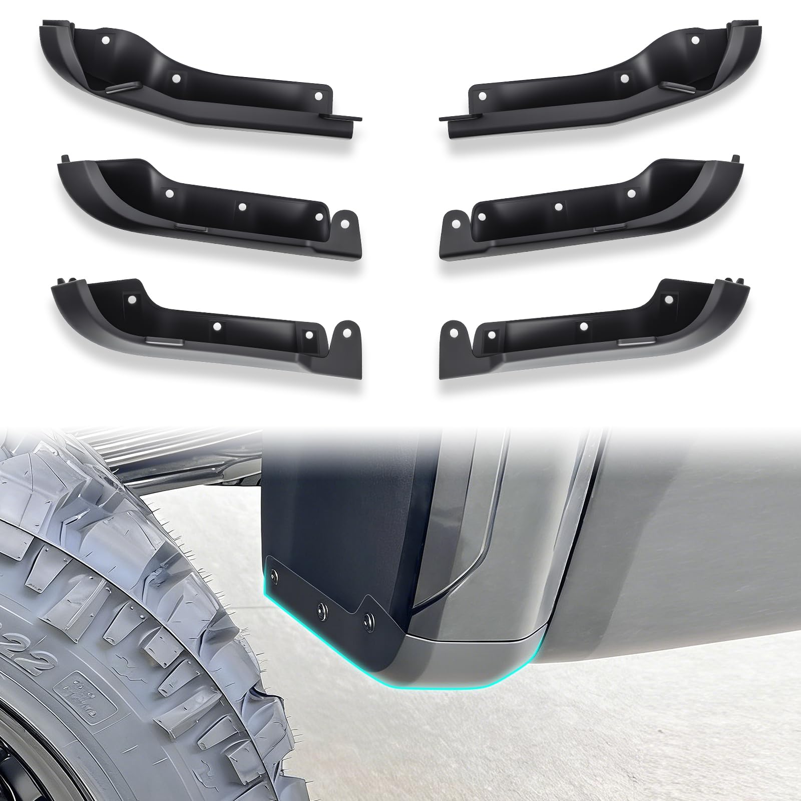 Photo 1 of TECHPICCO Mud Flap Delete Compatible with GMC Sierra HD 2500 3500 2019-2026, Front & Rear Mud Flap All Weather Protection Custom Mud Guard Delete for GMC Sierra 2500 3500 Accessories 2019-2026