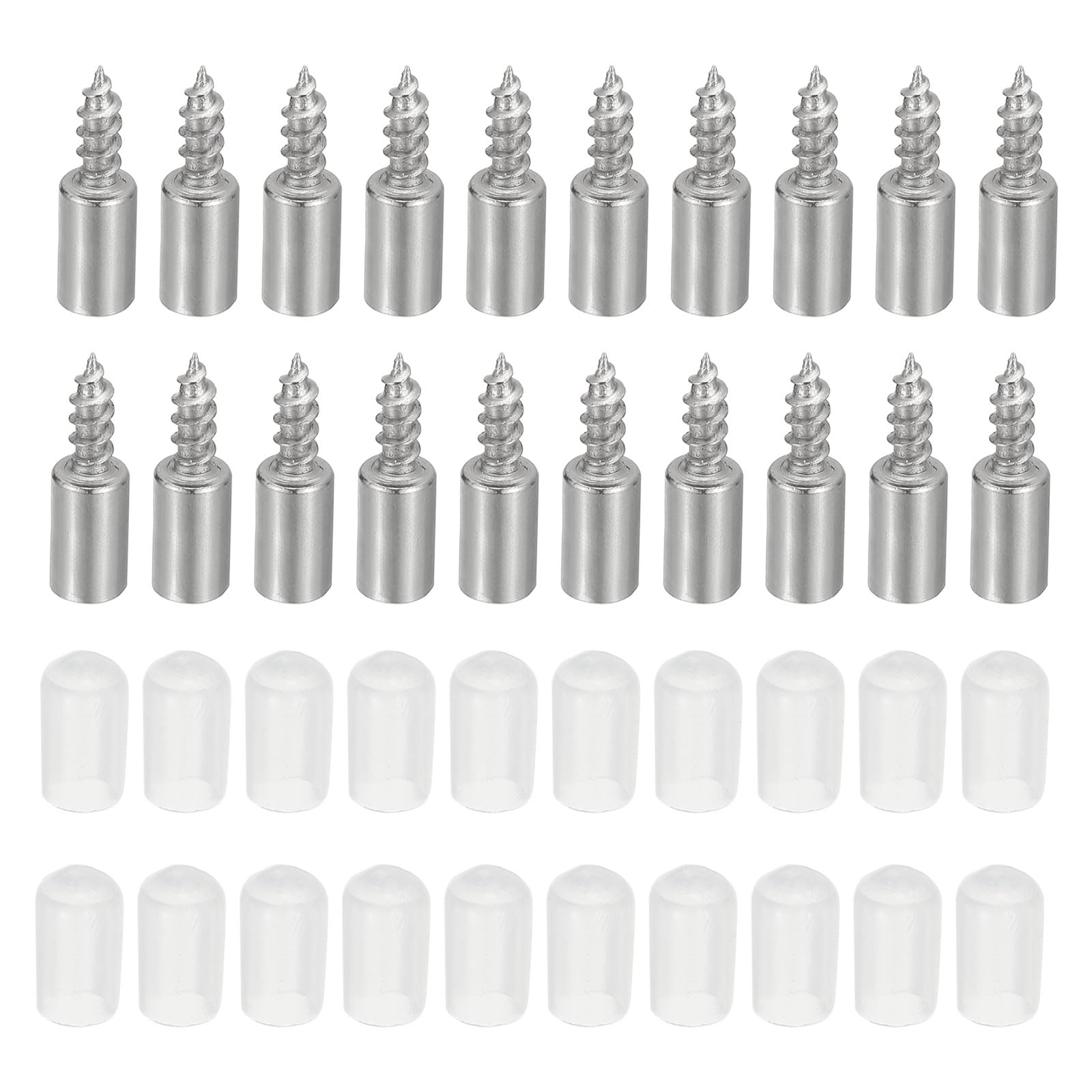 PATIKIL Shelf Support Pegs Nails, 20pcs Shelf Pins with Anti-Slip Silicone Sleeve, Pegs for Shelves for Kitchen Cabinet, Cupboard, Bookcase, Closet and Glass Case, Transparent