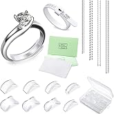 Hicarer 32 Pcs Ring Sizer Adjuster for Women Loose Rings, 2 Style, 12 Sizes | Invisible Spacer Guard Ring Resizer, Tightener Fit Any Sizer, Prevent Spinning Slipping, Wedding Bands, Engagement Rings