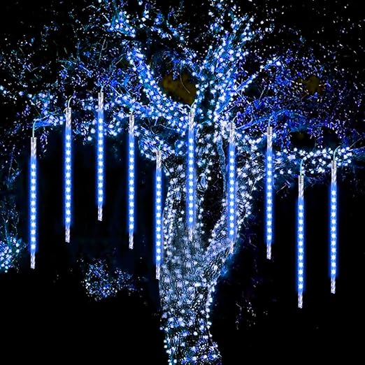 meteor lights wasaga luces de lluvia led 20 tubos 960 led paquete de 2 50cm luces de caida de carambano de navidad luces de nieve para la fiesta de