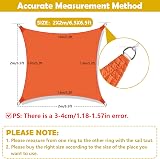 Mokani Sun Shade Sail 2x2m Rectangle UV Block 95% Outdoor Canopy Orange view 2