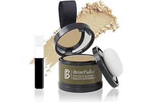 BRIMFULITE Hair Root Touch Up Powder, Quick Cover Gray Hairline Powder, Windproof & Sweatproof Root Cover Up Powder for Women Men with Compact Puff and Mirror 0.14 Oz. (Medium Blonde, 0.14 Oz.)
