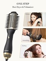 LANDOT Hair Dryer Brush 3 in 1 Ionic Blow Dry Brush 60mm Barrel view 4