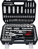 Nestling 108pcs Socket Set 1/4 1/2 Drive Ratchet 72T 5° Quick Release view 1