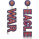 Game Day Earrings for Women Rhinestone Beaded Football Drop Dangle Earrings Football Team Earrings Game Day Team Spirit Accessories Gifts