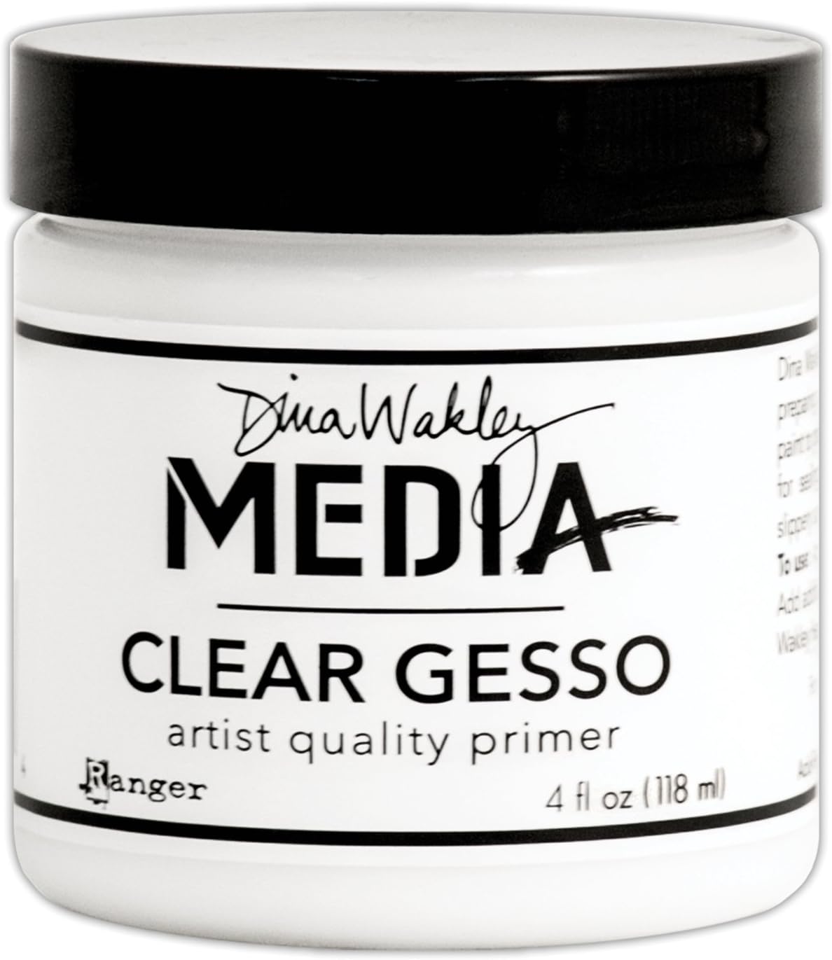 Ranger 4 oz Clear Gesso Jar, White, 118 ml (Pack of 1)