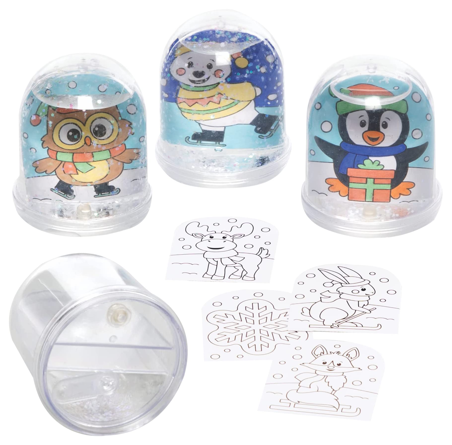 Baker Ross FC266 Arctic Pals Snow Globe Kit - Pack of 4, Creative Activities for Kids to Make, Personalise and Decorate
