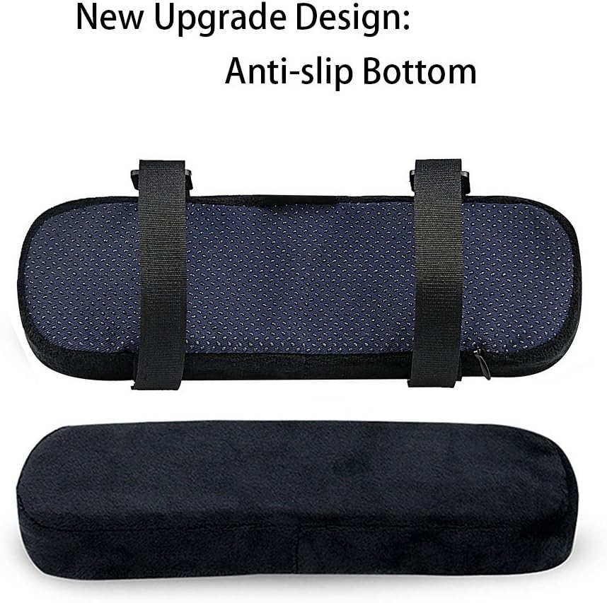 Memory Foam Chair Armrest Pad, Comfy Office Chair Arm Rest Cover for Elbows and Forearms Pressure Relief(Set of 2): Furniture & Decor
