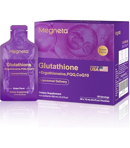 Amazon.com: Mikra Liposomal Glutathione Supplement with CoQ10 & PQQ   Advanced Antioxidant for Energy, Brain & Immune Support  Liquid Glutathione,  High Absorption, 30 Single-Dose Vials : Health & Household