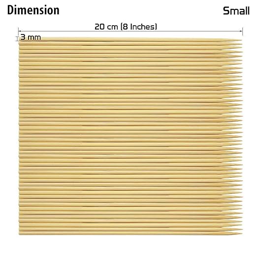 Ezee Wooden Staty Skewers - 8 Inches (1x90 Pieces)