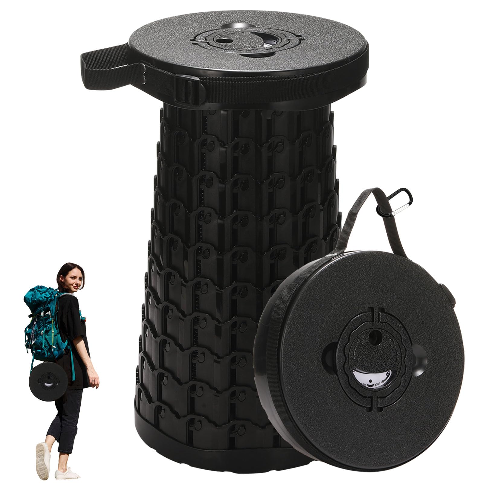 Photo 1 of Spisces 18-inch Heavy Duty Collapsible Stool - 800 lbs Capacity, 2.6 lbs Lightweight Portable Folding Stool for Camping, Travel, Music Festivals and Other Outdoor Events