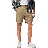 JMIERR Men's Classic-Fit 7" Chino Short Summer Stretch Waist Cotton Twill Casual Dress Shorts with Pockets