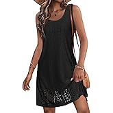 Imily Bela Womens Summer Dresses Casual Beach Tank Eyelet Sleeveless Sundresses 2025 Loose Swimsuit Coverup with Pockets