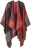 Lncropo Women's Shawls Wraps Winter Open Front Poncho Cape Oversized Cardigan Sweater
