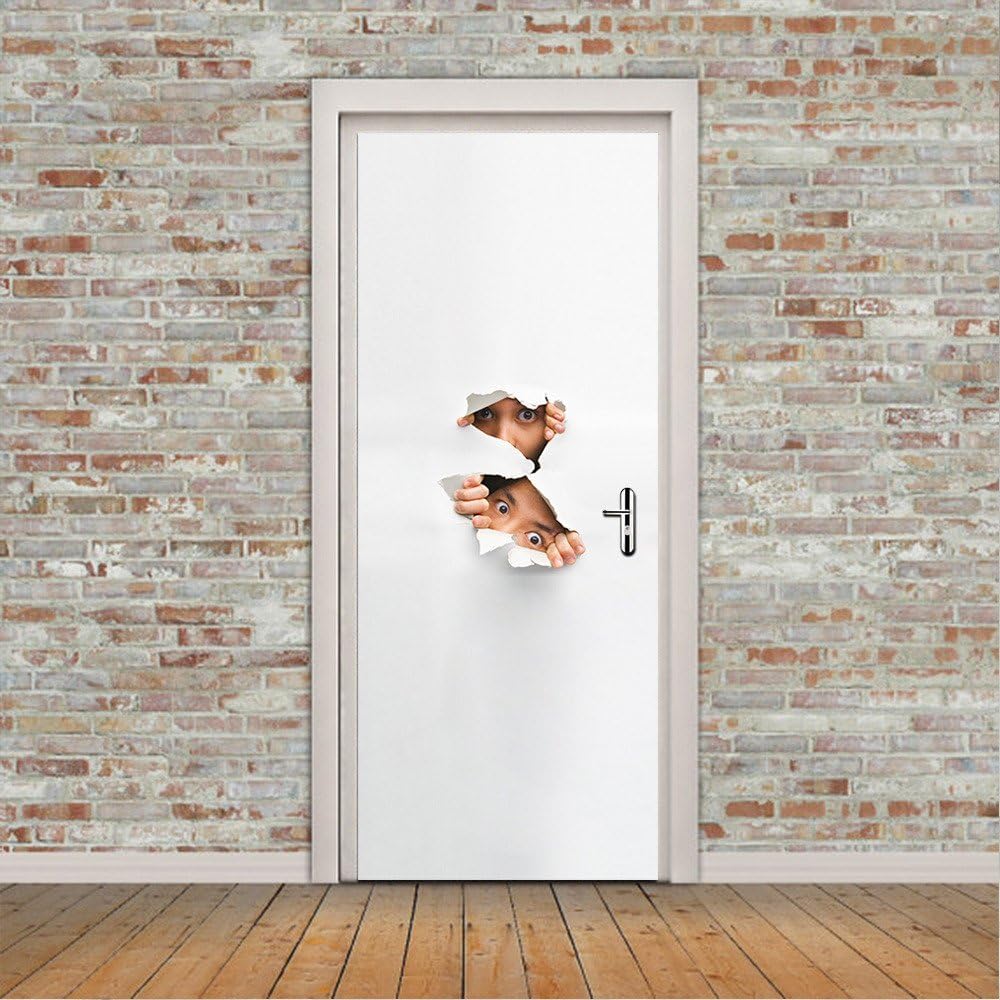 Fulanky Creative 3D Peeping's Kids Door Stickers Home Decor Mural Decal