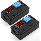 DROK 12V Timer Relay 2pcs, LED Display 4-Mode On-Off Automotive Time Delay Relay, Electric Delay Timer Switch 0.1s to 999min