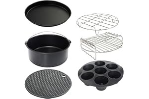 Air Fryers Accessories Set Cupcake Pans Silicone Baking Cup Cake Barrels Multifuntional Rack Air Fryers Tool for Cooking Cook