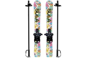 SOLA Kids Ski Set – Beginner Cross Country Skis with Poles and Adjustable Bindings for Ages 3–4, Backyard Winter Fun