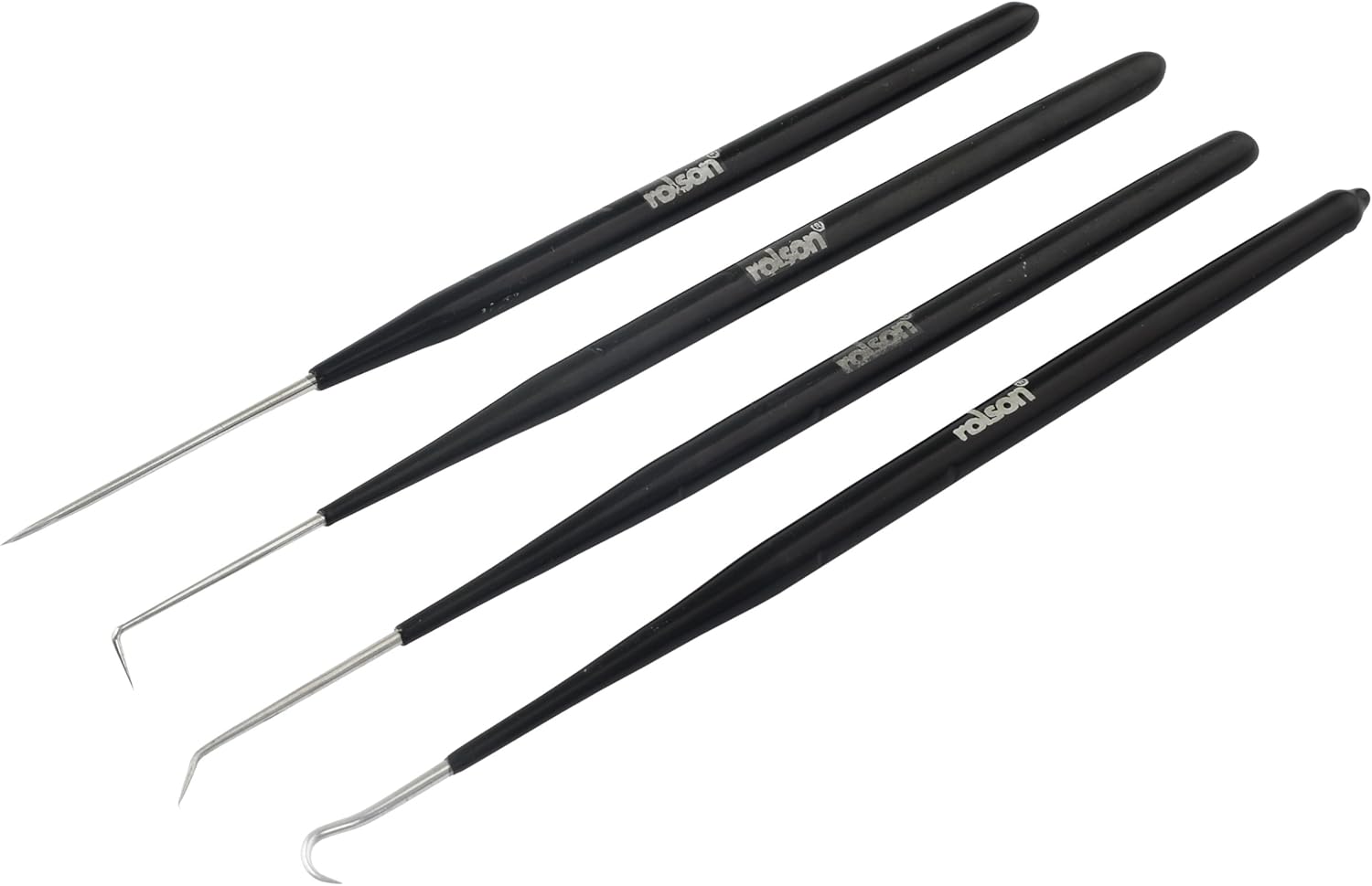 Rolson 59134 4 pc Spring Hook and Pick Set, Black, 1 x 8.5 x 24.5 cm; 113 Grams