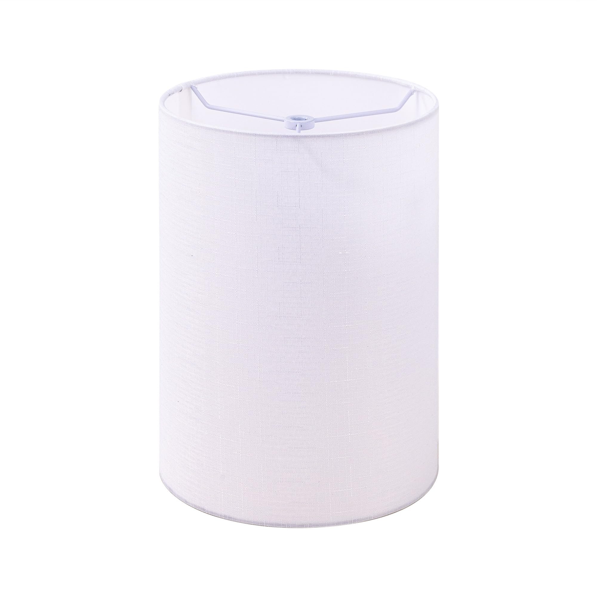 Photo 1 of Wellmet White 6"x 6"x10" Lampshade, No Assembly Required, Classic Modern Lamp Shade for Table Lamp, Bedside Lamp, Floor Lamp, Fabric Drum Lampshade, Spider Fitter
