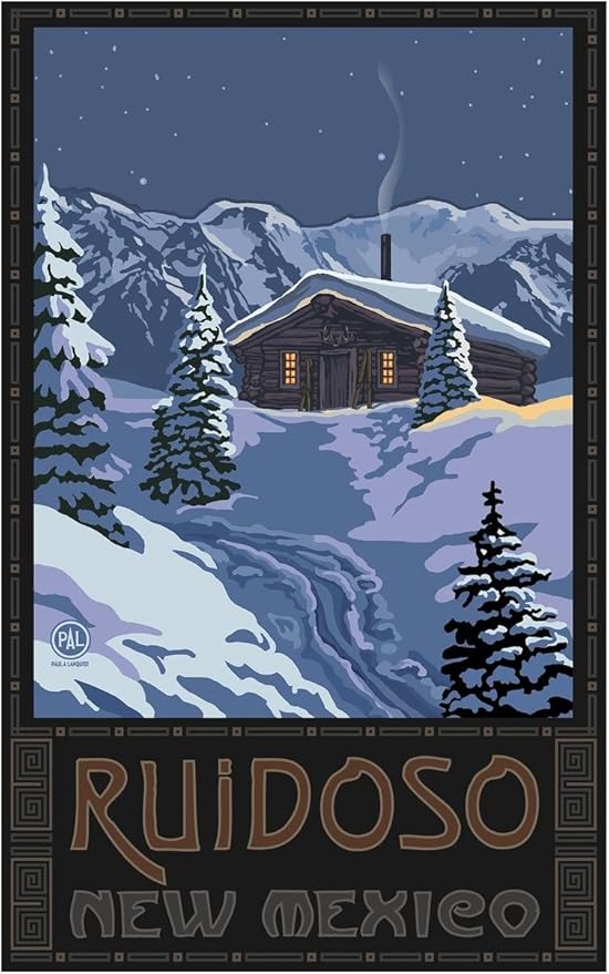 Amazon Com Ruidoso New Mexico Winter Mountain Cabin Travel Art