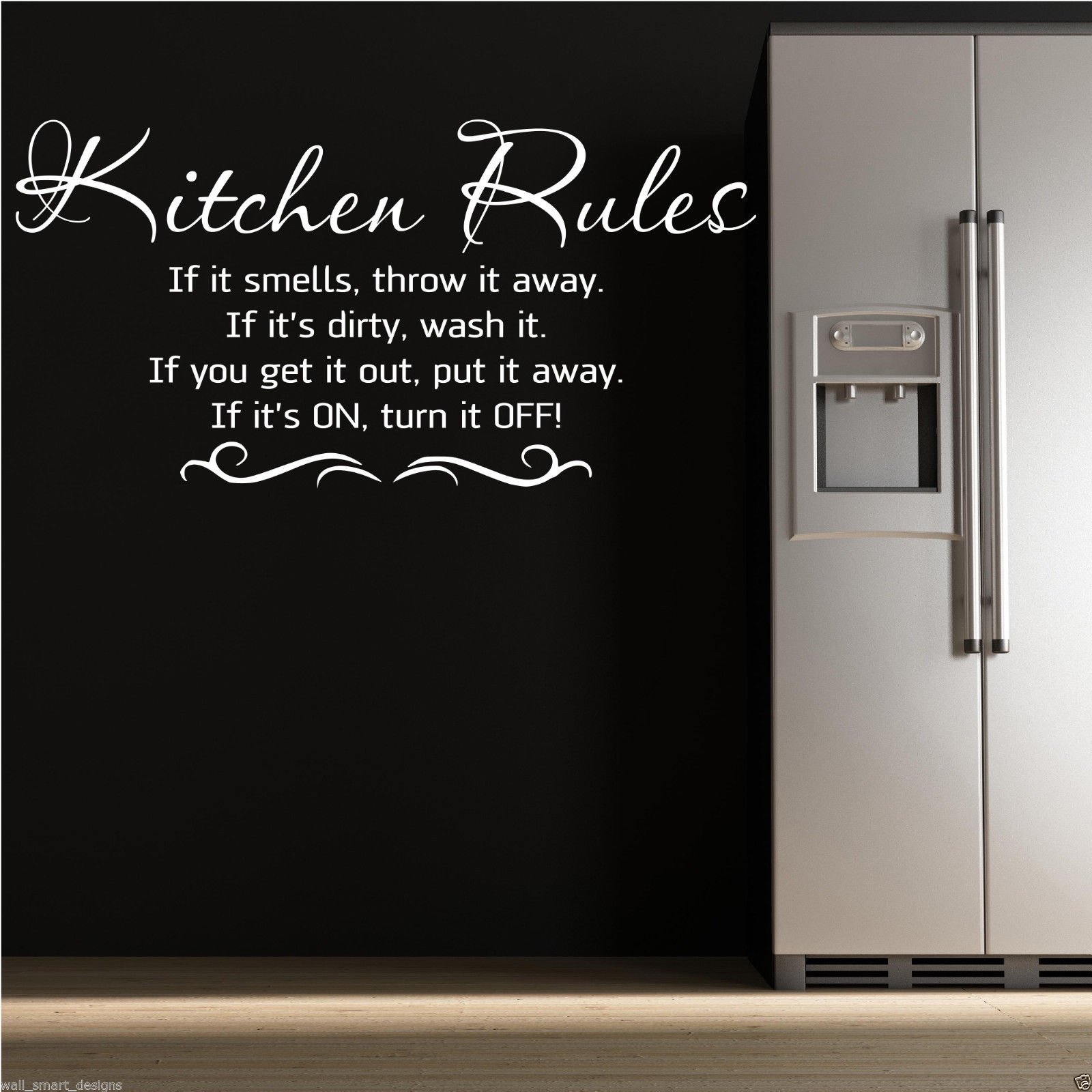 KITCHEN RULES Wall Art Sticker Kitchen Quote Decal Mural Stencil Transfer Tattoo WSD506