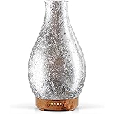 Porseme 100ml Silver-Plated Volcano Essential Oil Diffuser 3D Glass - Elegant and Effective Aromatherapy with 7 Color Changing LEDs and Waterless Auto-Off BPA Free for Home Yoga Leisure SPA Gift