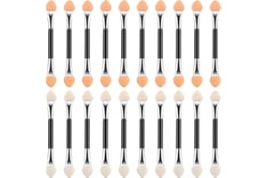 Yuxianlb 20pcs Eyeshadow Applicators, Disposable Makeup Sponge Brushes Sticks, 3 Inch Dual Sides Eye Shadow Makeup Tools with Container for Women Girls Eye Tour Eyeliner Eyebrow Lipstick, Black