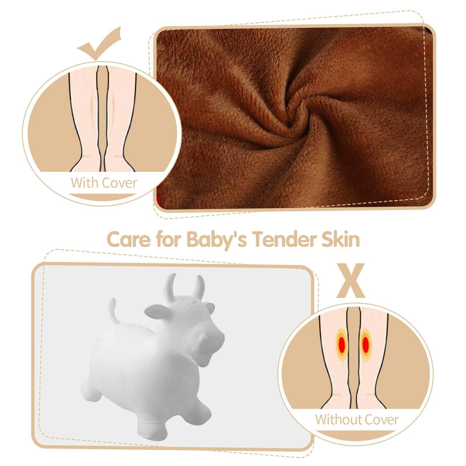 INPANY Bouncy Horse Hopper Toys, Toddler Plush Bouncing Farm Animal, Inflatable Jumping Hopping Horse, Kids Ride on Rubber Bouncer, Outdoor Indoor 2 3 4 Year Old Girls Boys Birthday Gifts