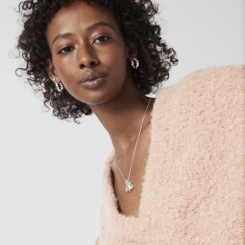 Collier ras du cou en argent avec anneaux ovales, 45 cm Chain