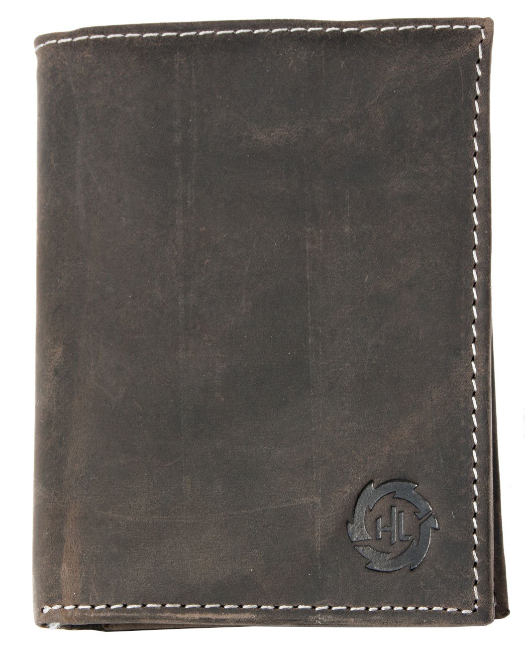 Grey Leather Wallet HL Whole Made of Genuine Leather