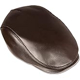 Leather Flat Cap for Men Brown – Rain-Resistant, Vintage Style Newsboy Hat, Perfect for Casual and Formal Wear in Winter, Spring, and Fall
